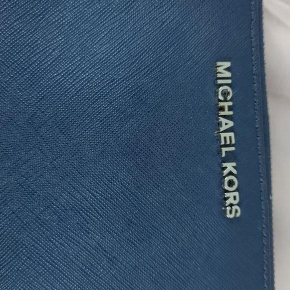 Michael Kors Jet Set Travel Large Double Zip Wristlet Wallet (Navy) - Picture 3 of 12